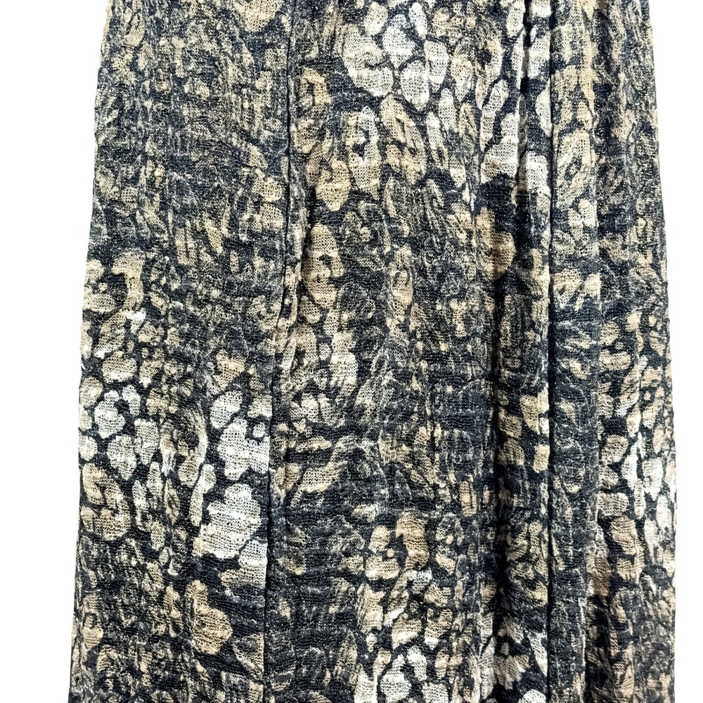 90s Whimsigoth Metallic Snake Print Maxi Skirt Black Silver Draped Flowy Size M - Picture 3 of 9